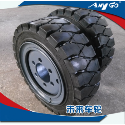 ANYGO牌合力叉車(chē)實(shí)心輪胎28x9-15及配套鋼圈拖車(chē)實(shí)心輪胎